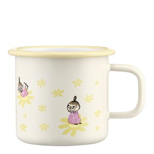Muurla Mummi emaljekopp 37 cl blomster hvit