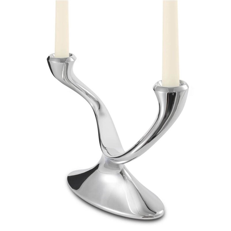 Robert Welch Windrush kandelaber lysestake 18x26 cm sølv