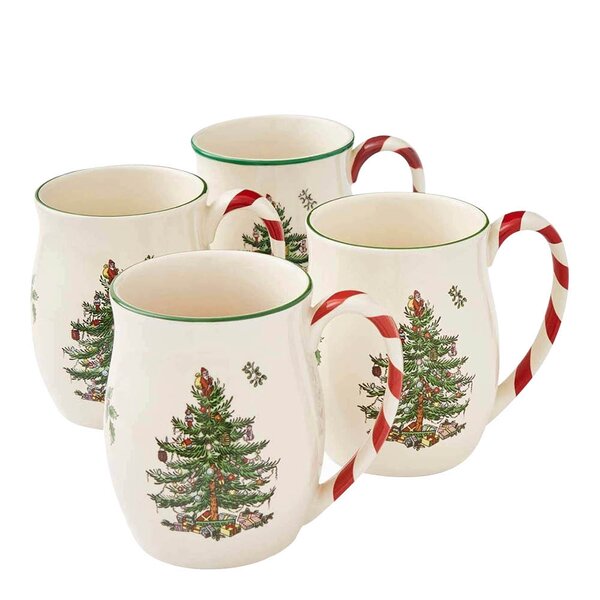 Spode - Kopp Christmas Tree 40 cl 4 stk peppermint
