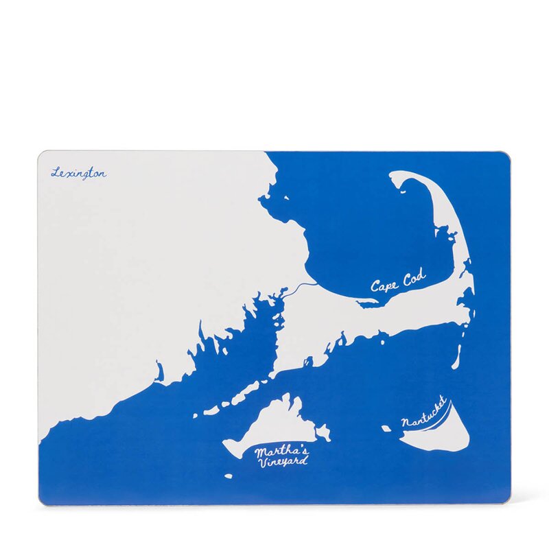 Lexington Bordbrikke 30x40 cm 2 stk laminert dobbelsidig blå/hvit