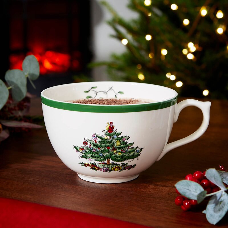 Spode Christmas Tree kopp og coaster-sett 34 cl