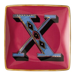 Versace Alphabet skål 12 cm kvadratisk X