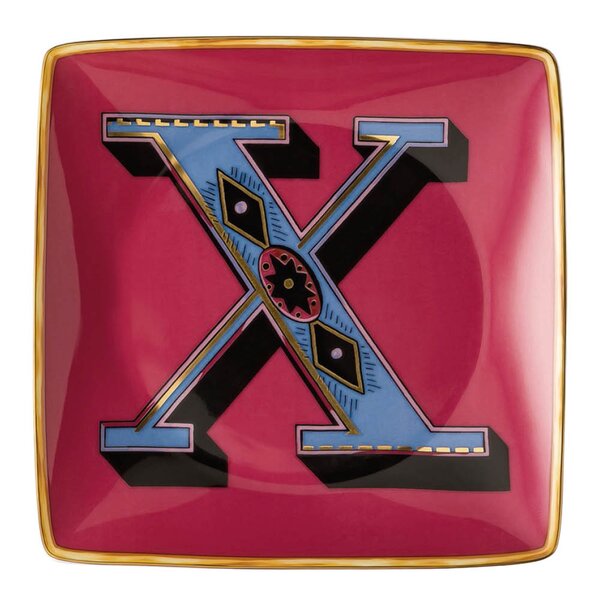Versace Alphabet skål 12 cm kvadratisk X