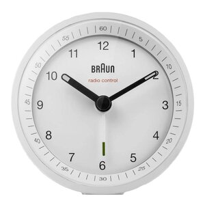 Braun Vekkerklokke analog DCF 8 cm hvit