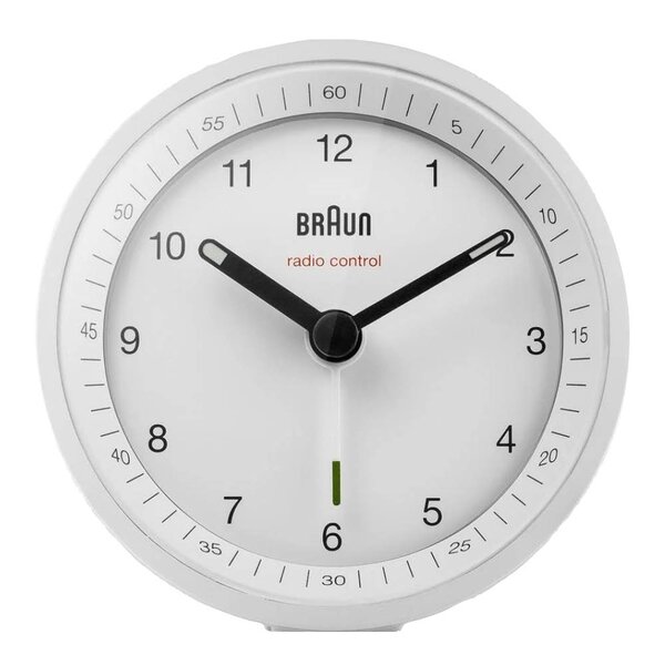 Braun Vekkerklokke analog DCF 8 cm hvit