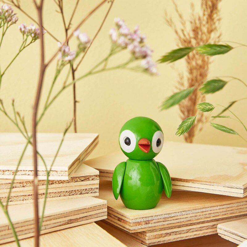 Spring Copenhagen Spring Birds trefigur 6,5 cm grateful green