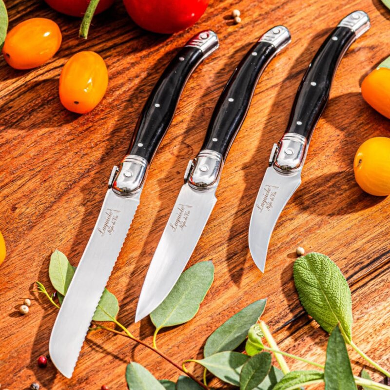 Laguiole Style de Vie Knivsett 3 deler svart