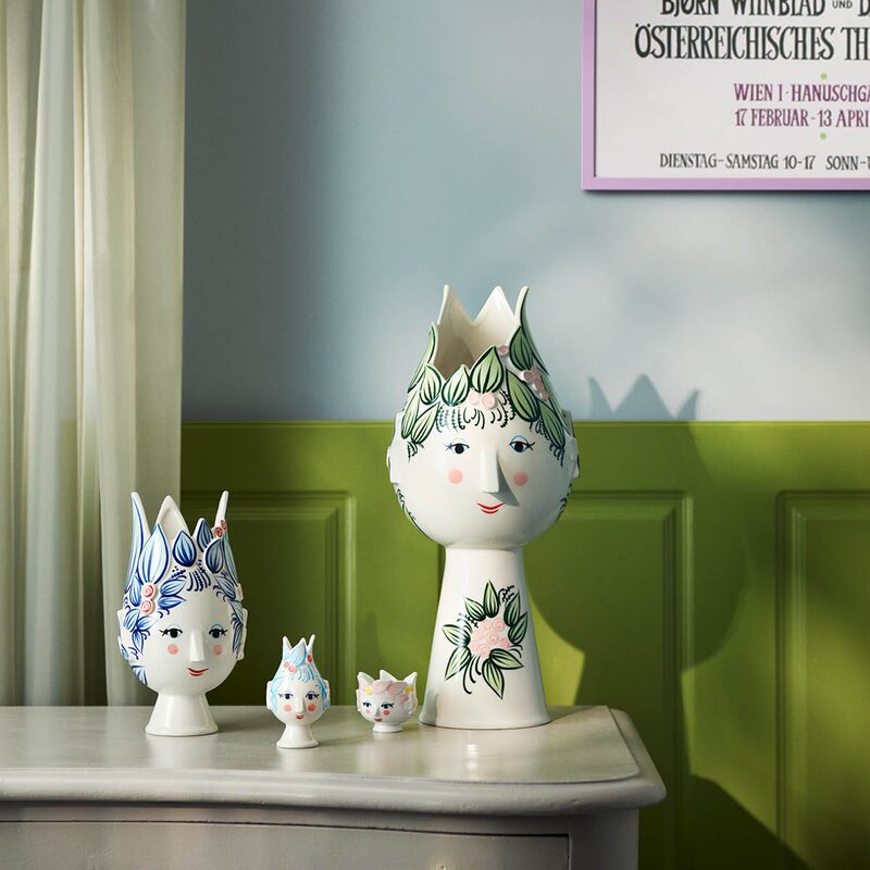 Bjørn Wiinblad Titania lysestake 11,5 cm lys blå