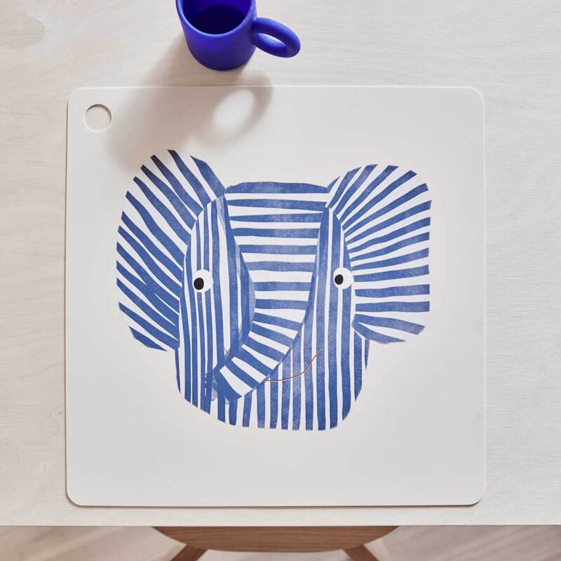 OYOY Erik Elefant bordbrikke 38 cm blue