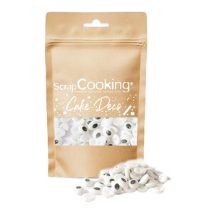 ScrapCooking Kakestrø øyne 40 g hvit/svart