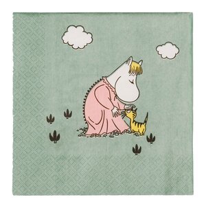 MoominArabia Mummi serviett 33x33 cm 20 stk Omtanke grønn