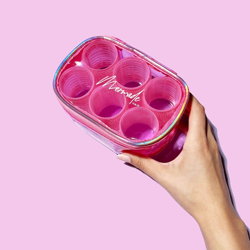 Mermade Hårruller borrelås 6 stk rosa