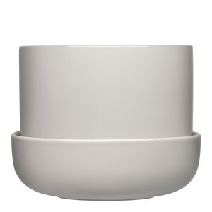iittala Nappula blomsterpotte med fat 17x13 cm lysgrå