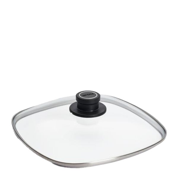 Woll Glass Lid grytelokk firkantet 28 cm m/ventil klart glass