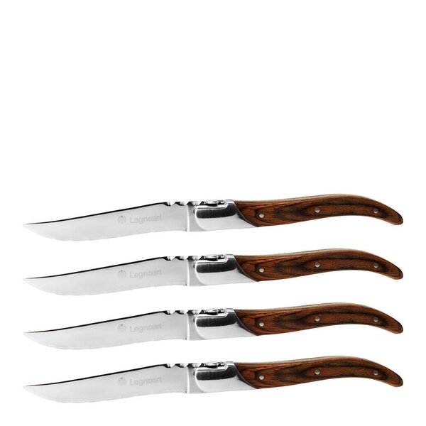 Legnoart Fassons grillkniv 4-pakning pakkatre