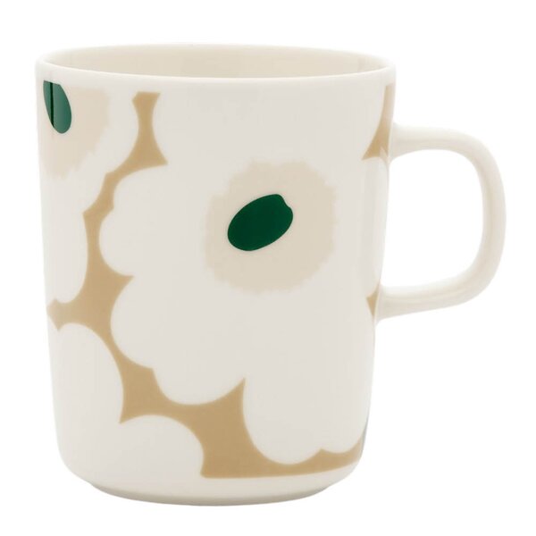 Marimekko - Oiva Unikko krus 25 cl hvit/beige/gr&oslash;nn