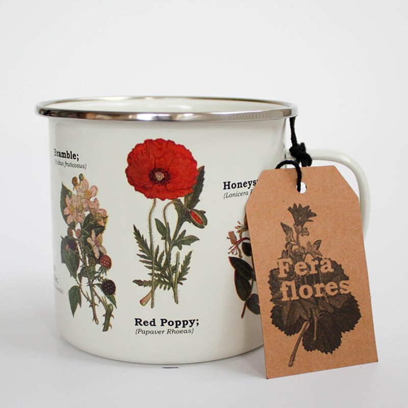 Gift Republic Emaljekopp 50 cl ville blomster