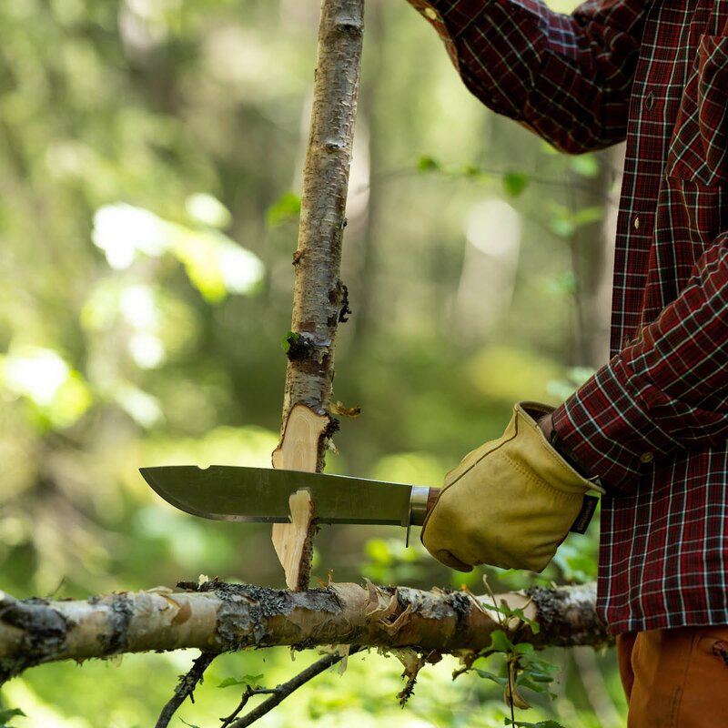 Brusletto Villmarka stor kniv 36 cm oliventre