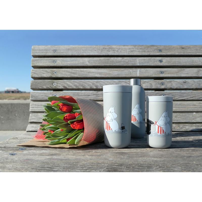 Stelton Moomin To Go Click kopp 20 cl soft light grey