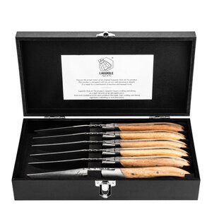 Laguiole Biffkniver 6 stk oak stonewash