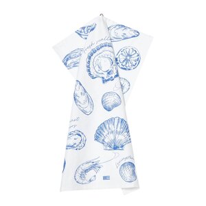 Lexington Kjøkkenhåndkle 70x50 cm skallprintet hvit/blå