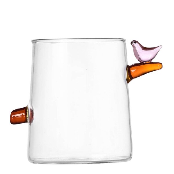Ichendorf Milano Birds glass 32 cl fugl rosa