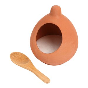 Dexam Terracotta saltkar med skje 9 cm