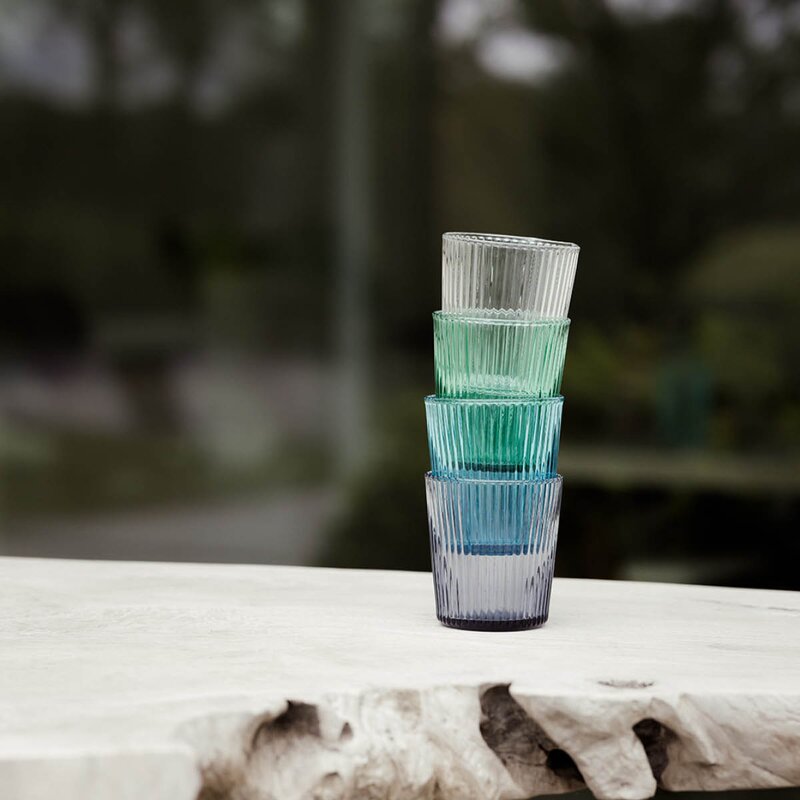 Paveau Ribbed Elegance glass Lucky 25 cl turkis
