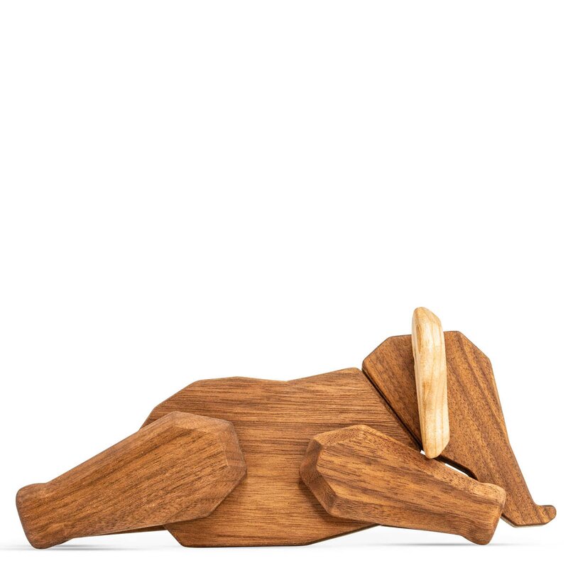 FableWood Mor elefant trefigur 12 cm valnøtt/ask