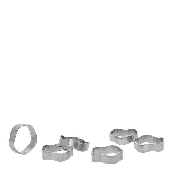 Broste Copenhagen Zina serviettring 4,5x10,5 cm 6 stk sølv