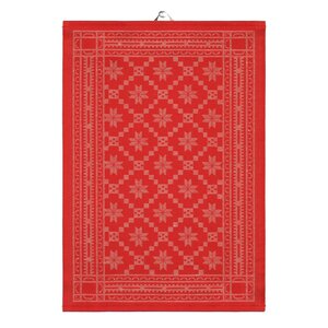 Ekelund Åttebladrose kjøkkenhåndkle 50x70 cm rød