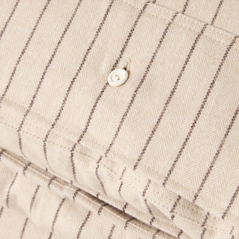 Lexington Sengesett 200x220 cm bomullsflanell smalstripet beige/brown