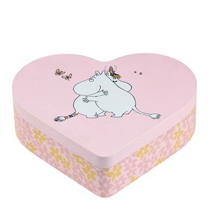 Muurla Mummi metallboks hjerteformet Klem 18x14,5 cm rosa