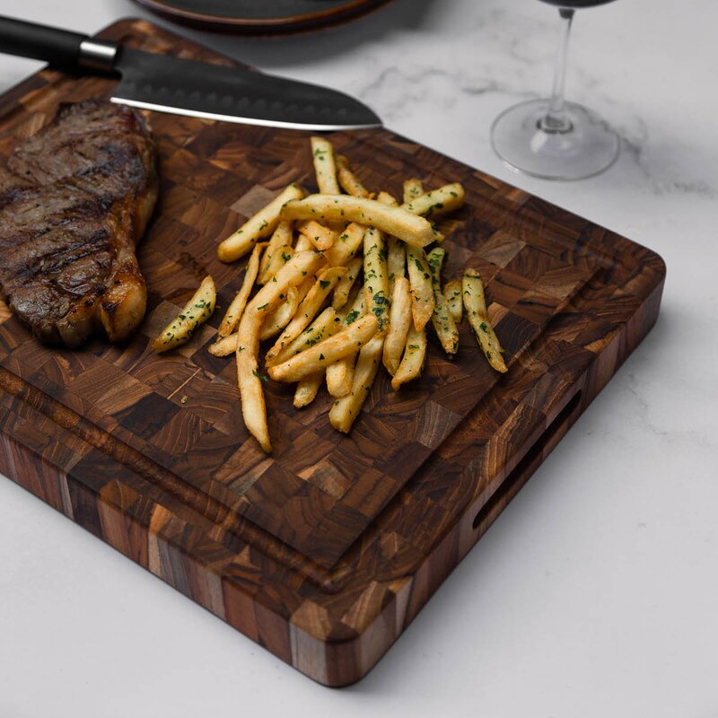 Teakhaus Butcher Block skjære- og serveringsbrett 42x30,5 cm teak