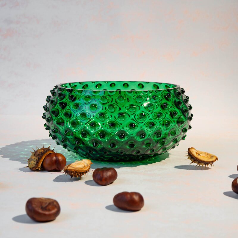 Klimchi Hobnail skål 23 cm dark green