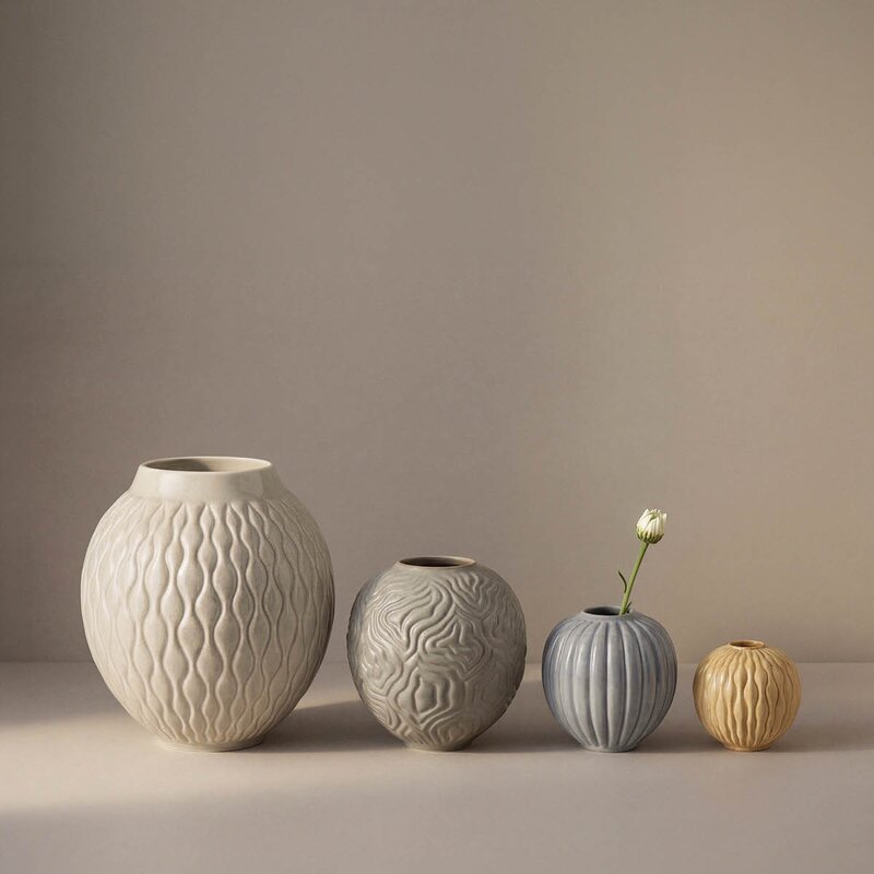 Knabstrup Keramik Solum vase 8,5 cm ochre