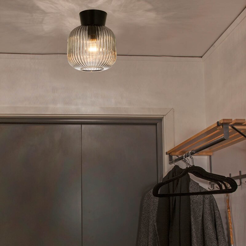 Aneta Lighting Vanja plafond 20 cm svart/røykfarget