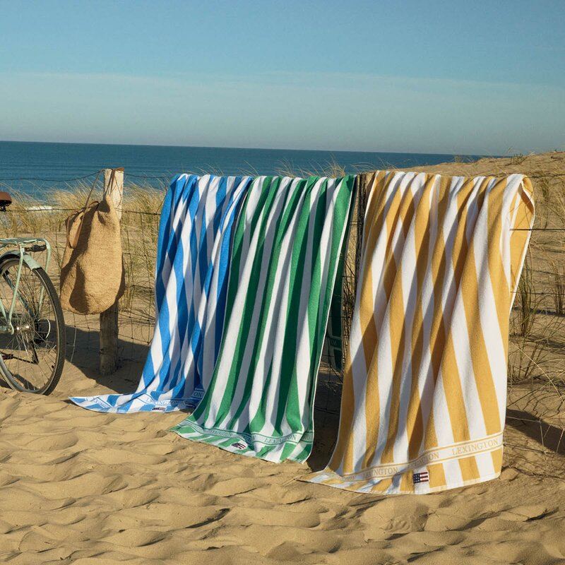 Lexington Strandhåndkle 180x100 cm frotté grønn/hvit