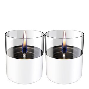 Tenderflame Lilly bordlykt 10 cm 2 stk hvit