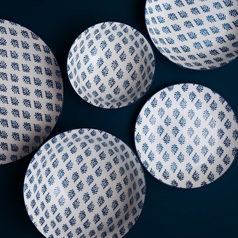 Stiernholm Sakura tallerken 26,5 cm hvit/blå