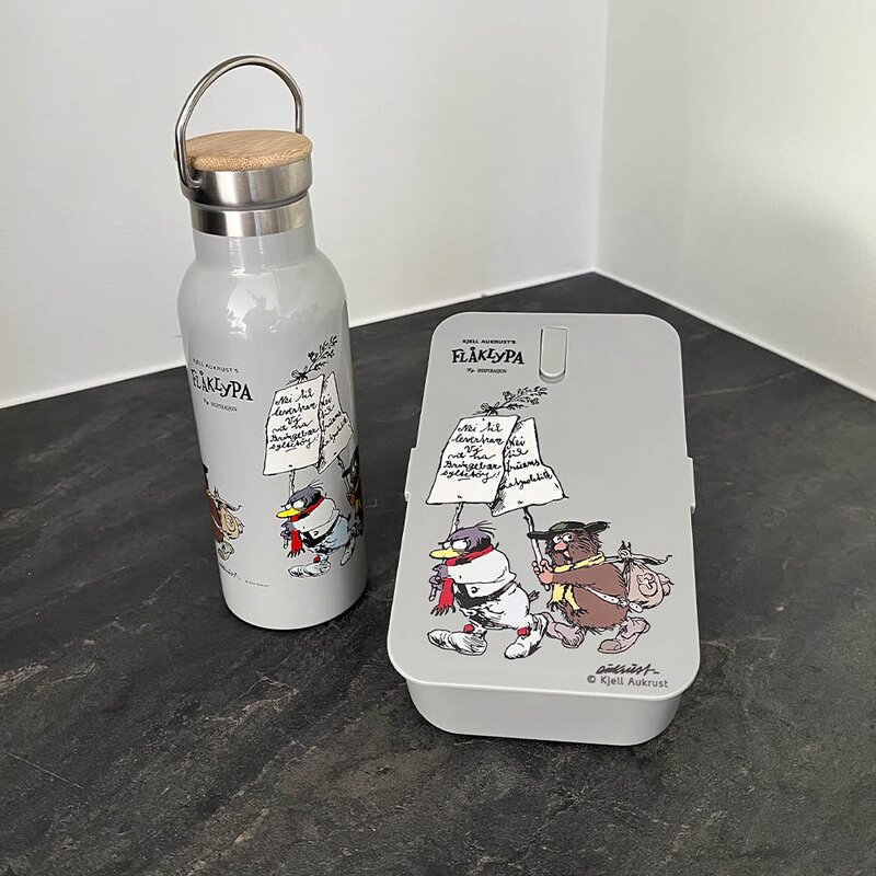 Flåklypa Flåklypa matboks 8x12x19 cm Retro grå