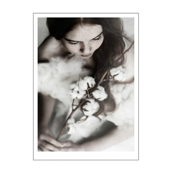 Poster & Frame – Ingrey Studio poster 50×70 cm girl with cottonflower