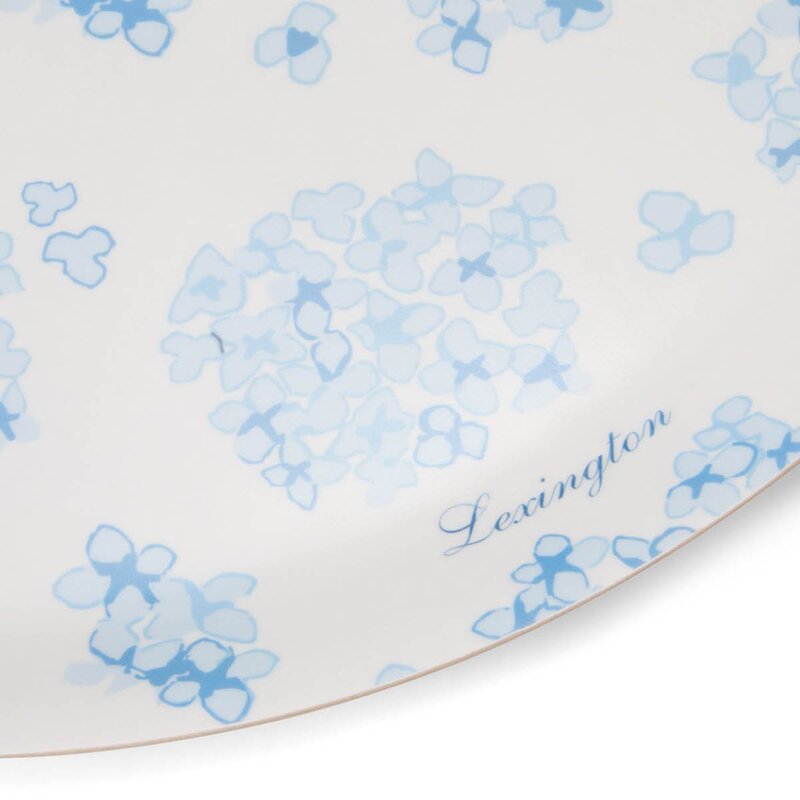 Lexington Rund brikke 38 cm hvit/blå blomstermønster 
