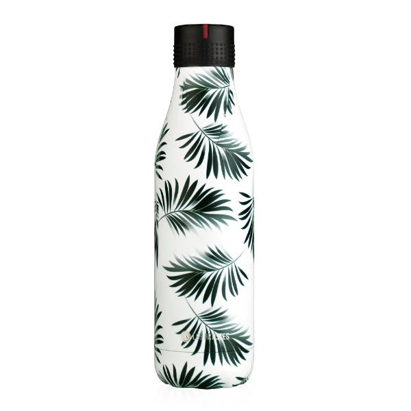 Les Artistes – Bottle Up Design termoflaske 0,5L hvit/mørk grønn med blad