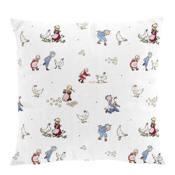 Arvidssons Textil Emil & Ida i hönsgården putetrekk 32x40 cm offwhite