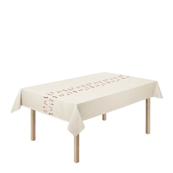 Kay Bojesen Duk 150x320 cm brodert/dekor hvit