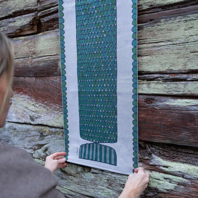 Ekelund Stig L Fiskben løper 35x120 cm blågrønn