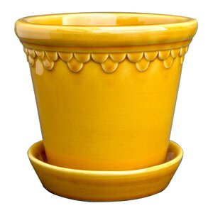 Bergs Potter Københavner blomsterpotte 14 cm gul amber