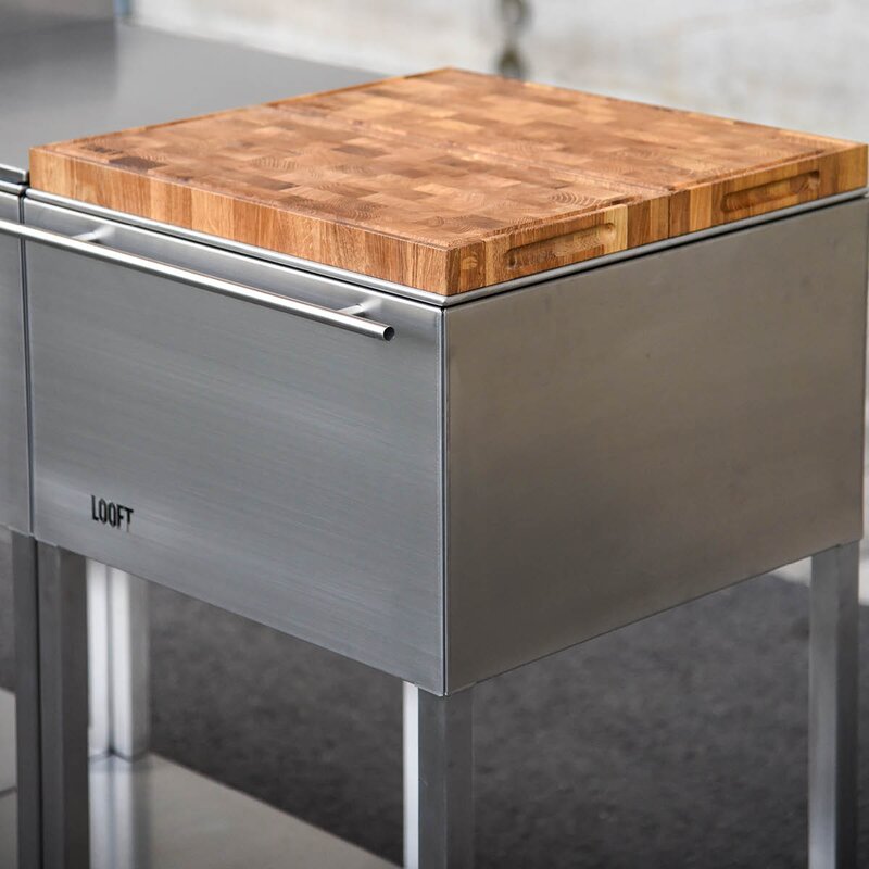 Looft Arbeidsbenk utekjøkken 90x50x50 cm rustfritt stål