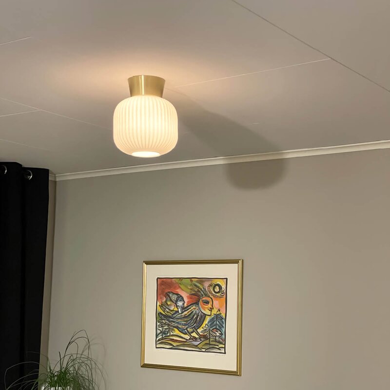 Aneta Lighting Vanja plafond 20 cm hvit/matt messing
